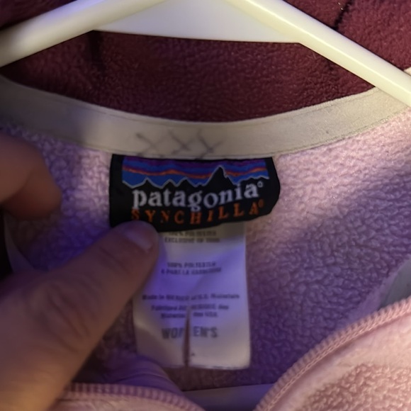 Patagonia Light Pink Synchilla Fleece Half Zip Pullover Jacket - Picture 2 of 3